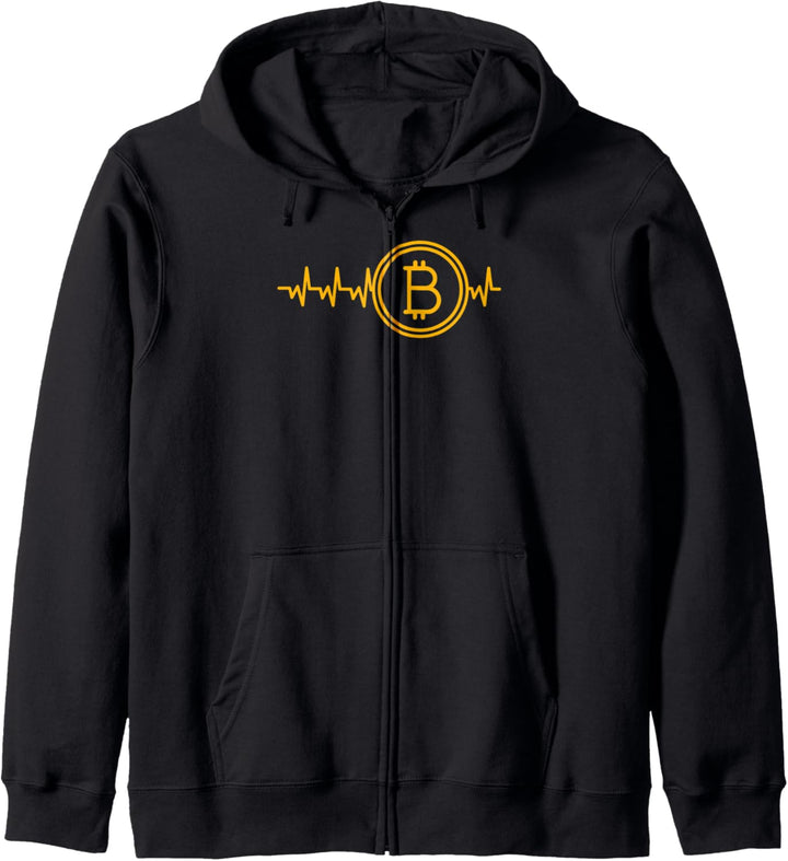 Bitcoin Herzschlag Investor lustiges Kryptowährungsgeschenk Kapuzenjacke