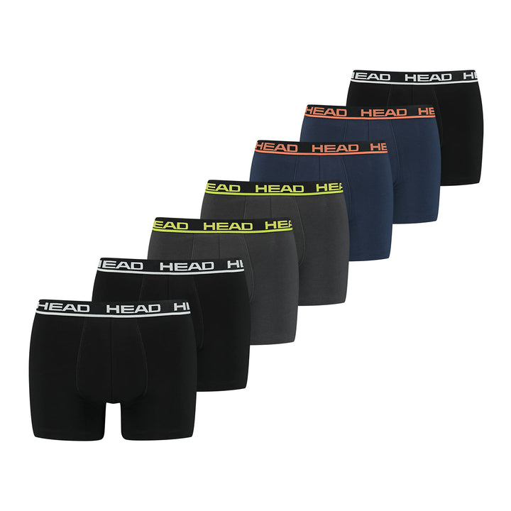 HEAD Herren Boxershorts Unterhosen Unterwäsche 7er Pack Vorteilspack S Grau/Blau (003), S Grau/Blau