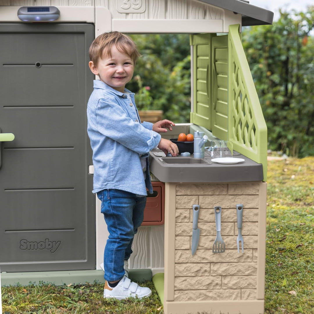 Smoby Life - Sommerküche Zubehör - Outdoor-Spielküche für Kinder mit Grill, Spüle, Zubehör - Passend