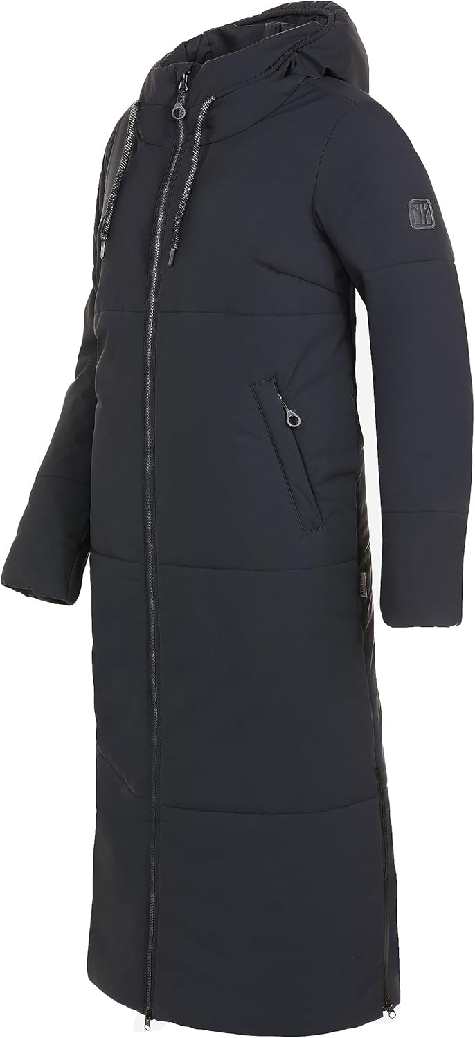 ELKLINE Damen Wintermantel Beautiful | warmer Steppmantel wattiert lang mit Seiten Reissverschluss |