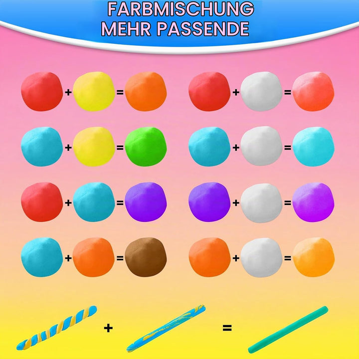 Modelliermasse Lufttrocknend, 24 Farben Lufttrockener Magischer Knete für Kinder, Air Dry Clay, 24 F