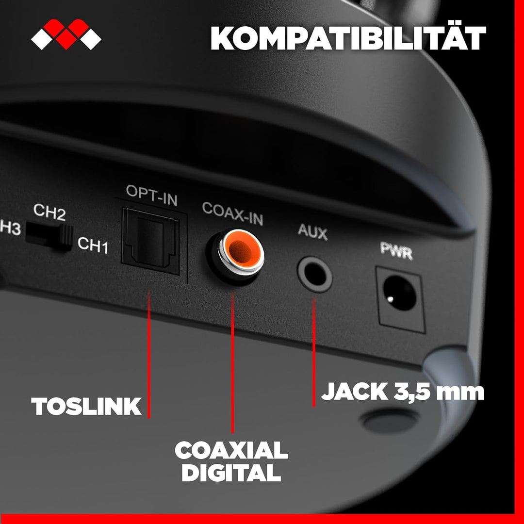 Meliconi HP600 PRO Funkkopfhörer Kabellos mit Ladestation bis zu 100 Meter Reichweite Automatische F