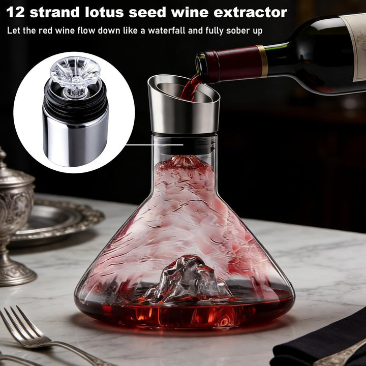 Weindekanter: 1500 ml Wein Dekanter Kristallglas, Weinkaraffe mit Belüfter und Filtern, Tropffreier
