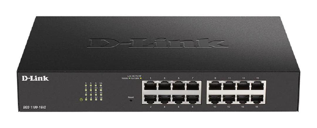 D-Link DGS-1100-16V2/E 16-Port Gigabit Smart Switch (10/100/1000 Mbit/s, einfache Plug & Play-Instal