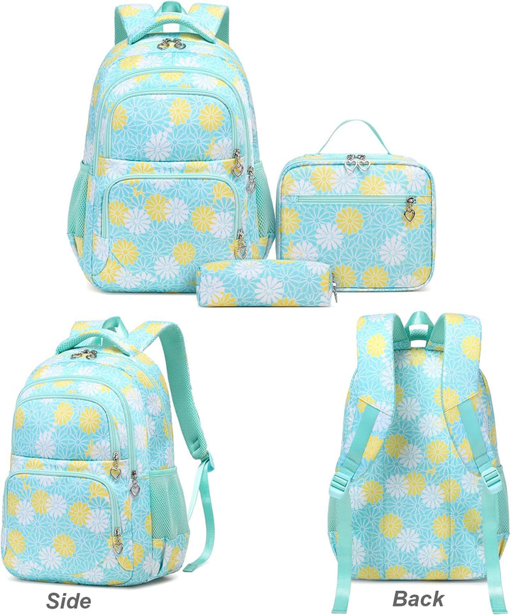 ZHIERNA Schulrucksack Mädchen Teenager Schule Rucksack Damen Schulranzen Kinder Schultasche mit Lunc