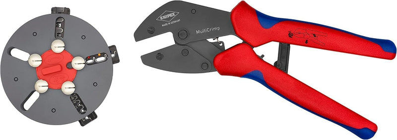 Knipex MultiCrimp® Crimpzange mit Wechselmagazin brüniert, mit Mehrkomponenten-Hüllen 250 mm 97 33 0