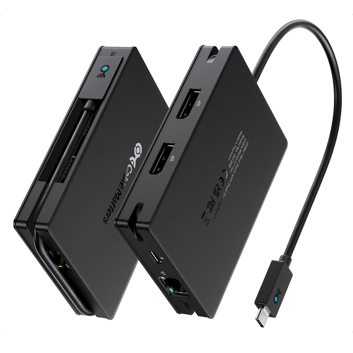 Cable Matters 8-in-1 portable 40Gbit/s USB4 Hub (USB 4 Dock) Dual-DisplayPort 4K@60Hz, Single-Displa