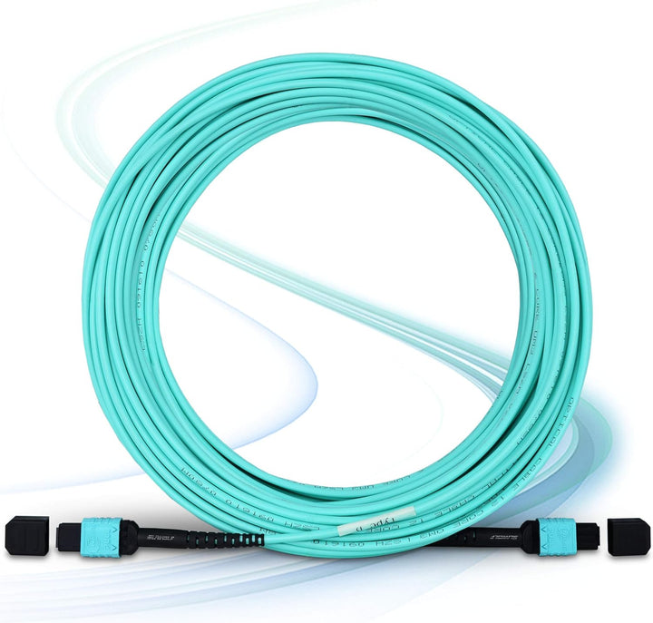 5M / 16,5T 12Fasern Polarität Typ B OM3 MPO zu MPO Patchkabel Beide Female LSZH MPO - MPO LWL Patch