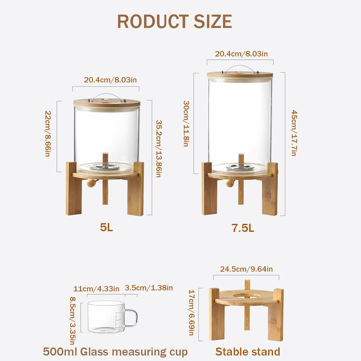 Reisspender 5/8L, Müslispender Küche, Luftdichter Vorratsbehälter Reis, Lebensmittelspender Glas für