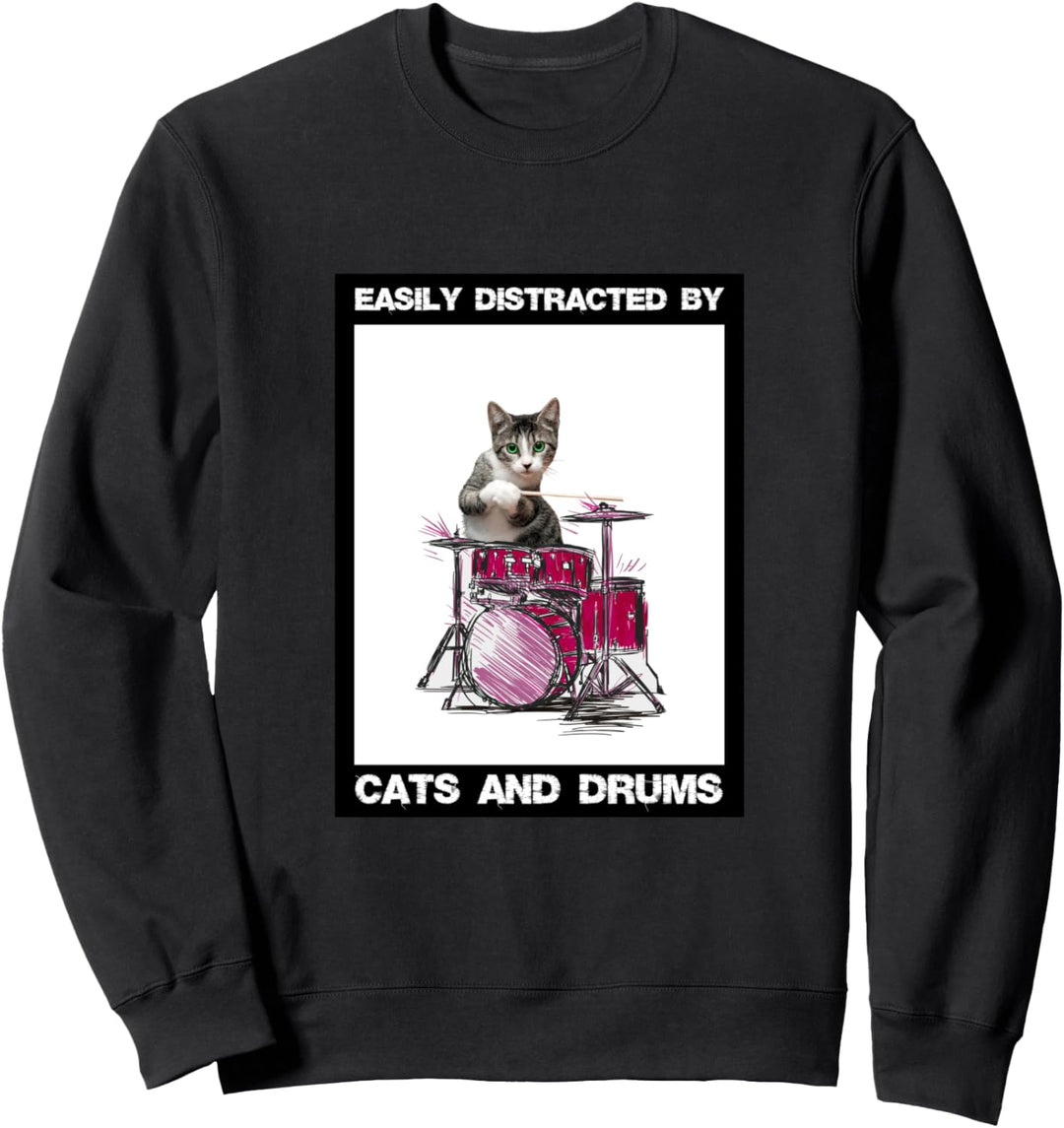 Katze auf den Trommeln Sweatshirt