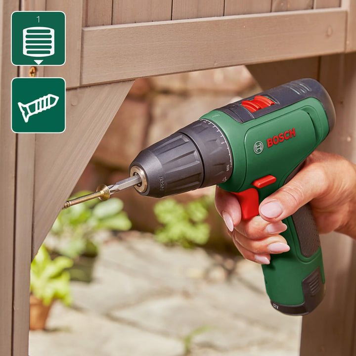 Bosch Home and Garden Bosch Akku Bohrschrauber EasyDrill 1200 (2 Akku, 12tlg. Zubehör-Set, 12 Volt S