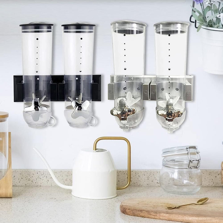 Müslispender, Müslidosenspender, doppelter trockener Müslispender für die Wandmontage, praktische Au