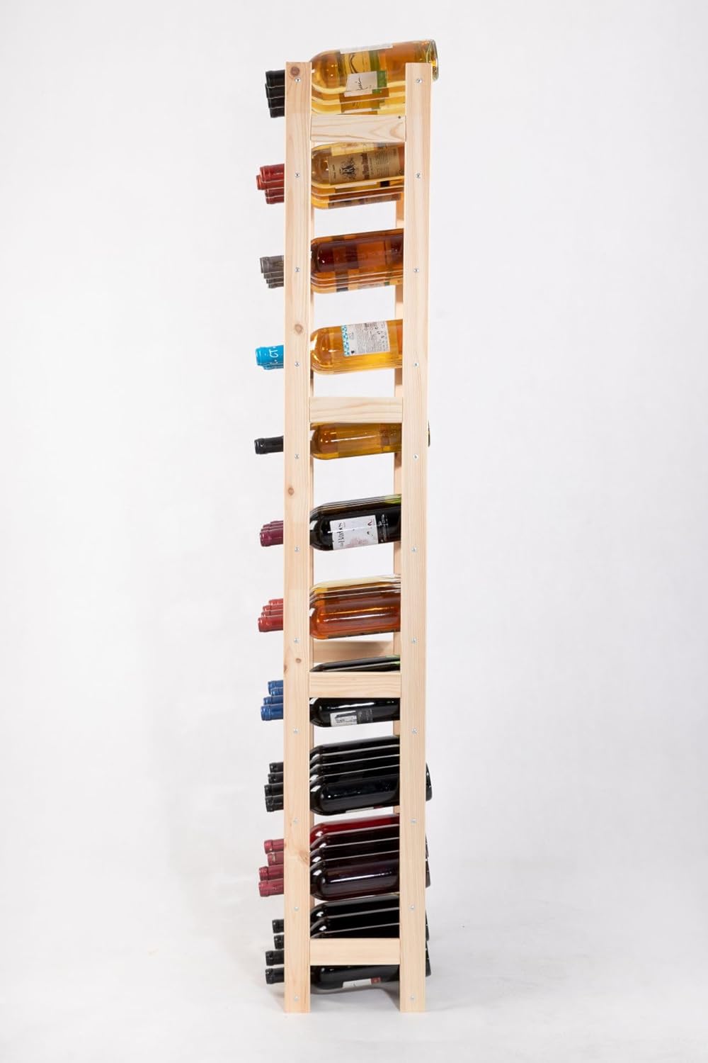 PROREGAL Weinregal PINOTWINE | HxBxT 166x43,4x25cm | 44 Flaschen | Massives Kiefernholz | Natur unbe