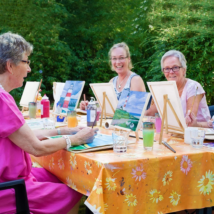 BELLE VOUS Tisch Staffelei Holz Bildhalterung Ständer (4er Pack) - 30 cm - Kleine Natur-Kiefer Dreib