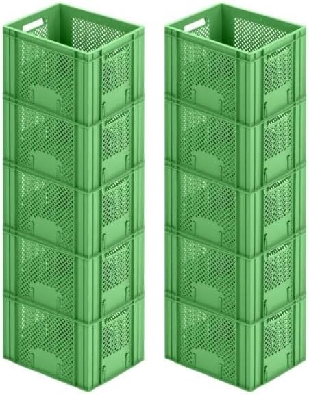 PROREGAL CHEFGASTRO SuperSparSet 10x Eurobehälter Obst- und Gemüsekasten | HxBxT 27,2x30x40cm | 26 L