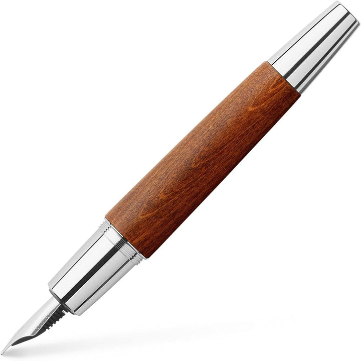Faber-Castell 148202 - Füllfederhalter e-motion Holz / Chrom, Feder: EF, inklusive Geschenkverpackun