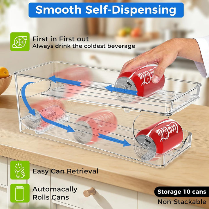 BingoHive Rollen Kühlschrank Organizer Dosenspender Dosenhalter für Getränke Bier Sprudel Soda Staur