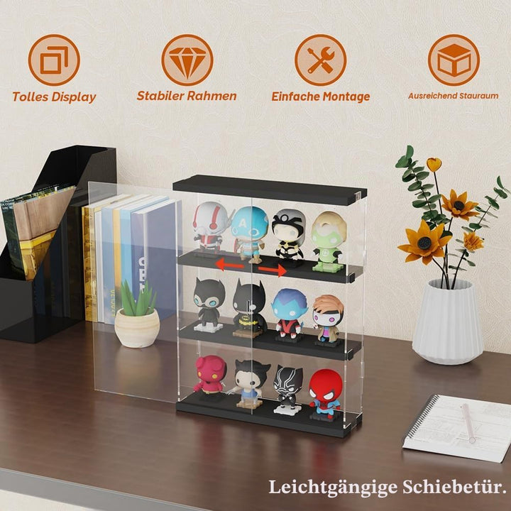 DuvinDD Acryl-Vitrine für Sammlerobjekte, Funko, Pop-Regal, transparent, zur Wandmontage oder auf de