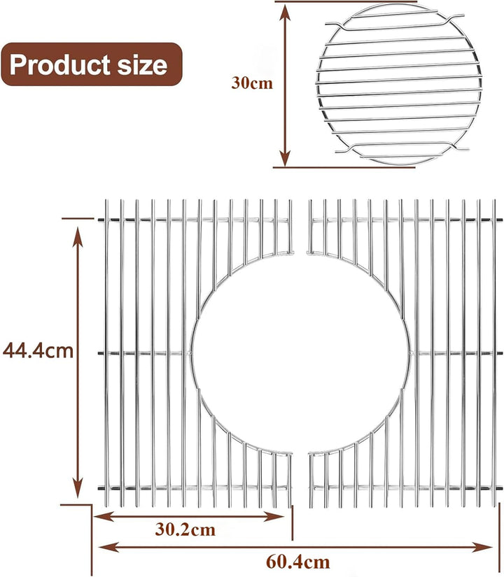GFTIME 44,5cm Edelstahl Grillroste 7638 für Weber Spirit I II 300 Serie, Spirit E/S-310, 320, 330, S