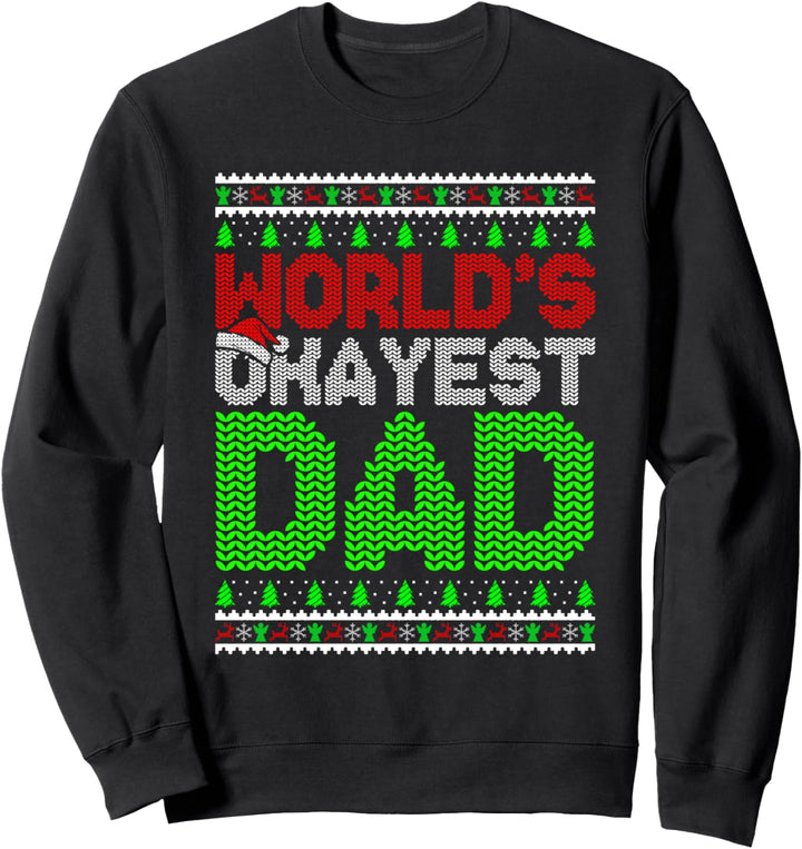 World's Okayest Dad Lustiger Weihnachts-Familien-Hässlicher Pullover Sweatshirt