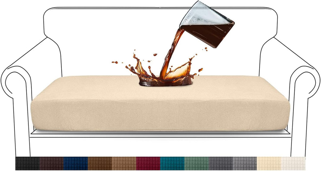 Granbest Premium Wasserdicht Sofa Sitzkissenbezug, High Stretch Jacquard Sitzkissenschutz Sofasitzbe