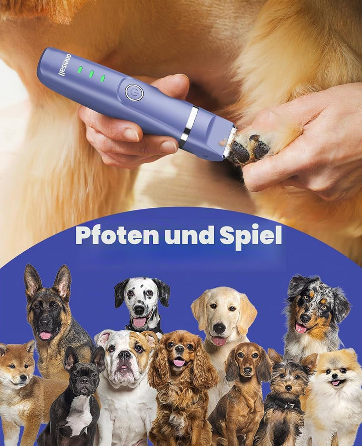 oneisall 4in1 Leise Schermaschine Hund Katze, Wiederaufladbar Hundeschermaschine&amp;Pfotentrimmer&amp;Krall