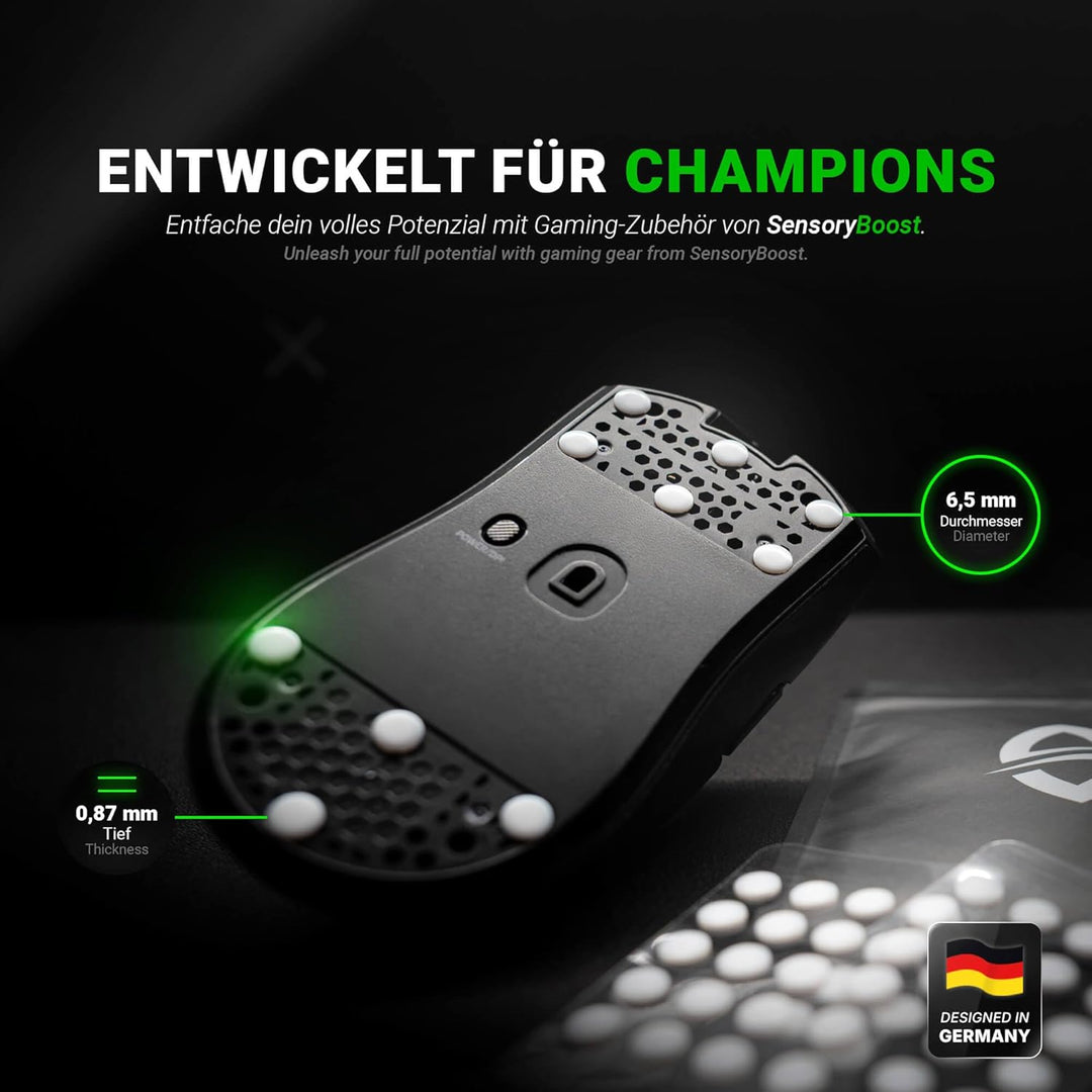 SensoryBoost DPS (d) Dot-Skates (PTFE) Universelle Mausfüsse für ultraschnelles Gleiten & minimale R