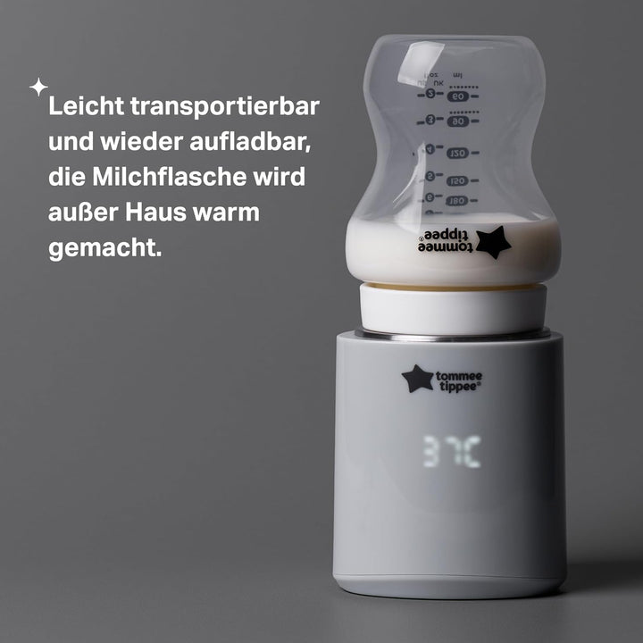 Tommee Tippee LetsGo Tragbarer Flaschenwärmer für unterwegs, aufladbar über USB, elektrischer Flasch