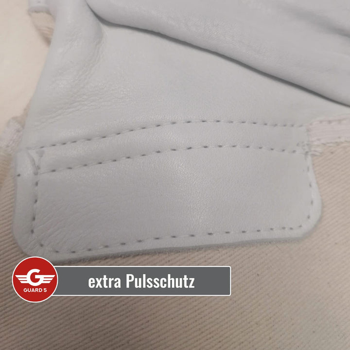 GUARD 5 - Leder Arbeitshandschuhe 5 Paar Gr.8 - Rind- Vollleder Handschuhe - hochwertiger, robuster
