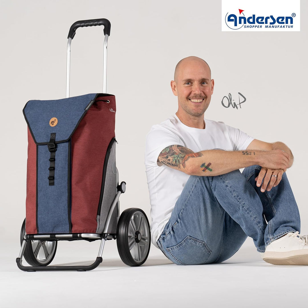 ANDERSEN Einkaufstrolley - Royal Shopper Oli.P 2.0 blau 50 L Einkaufswagen, hochwertig, Shopping, Th