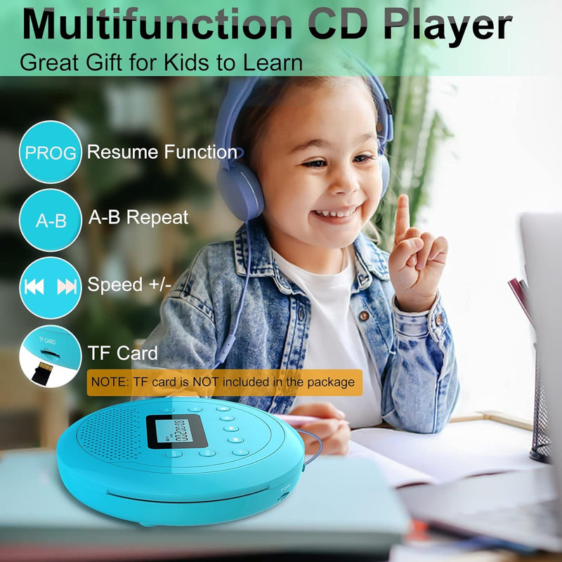 MONODEAL NEU 2023 Tragbarer CD Player mit Lautsprecher, CD Player Tragbar, Wiederaufladbar Discman C