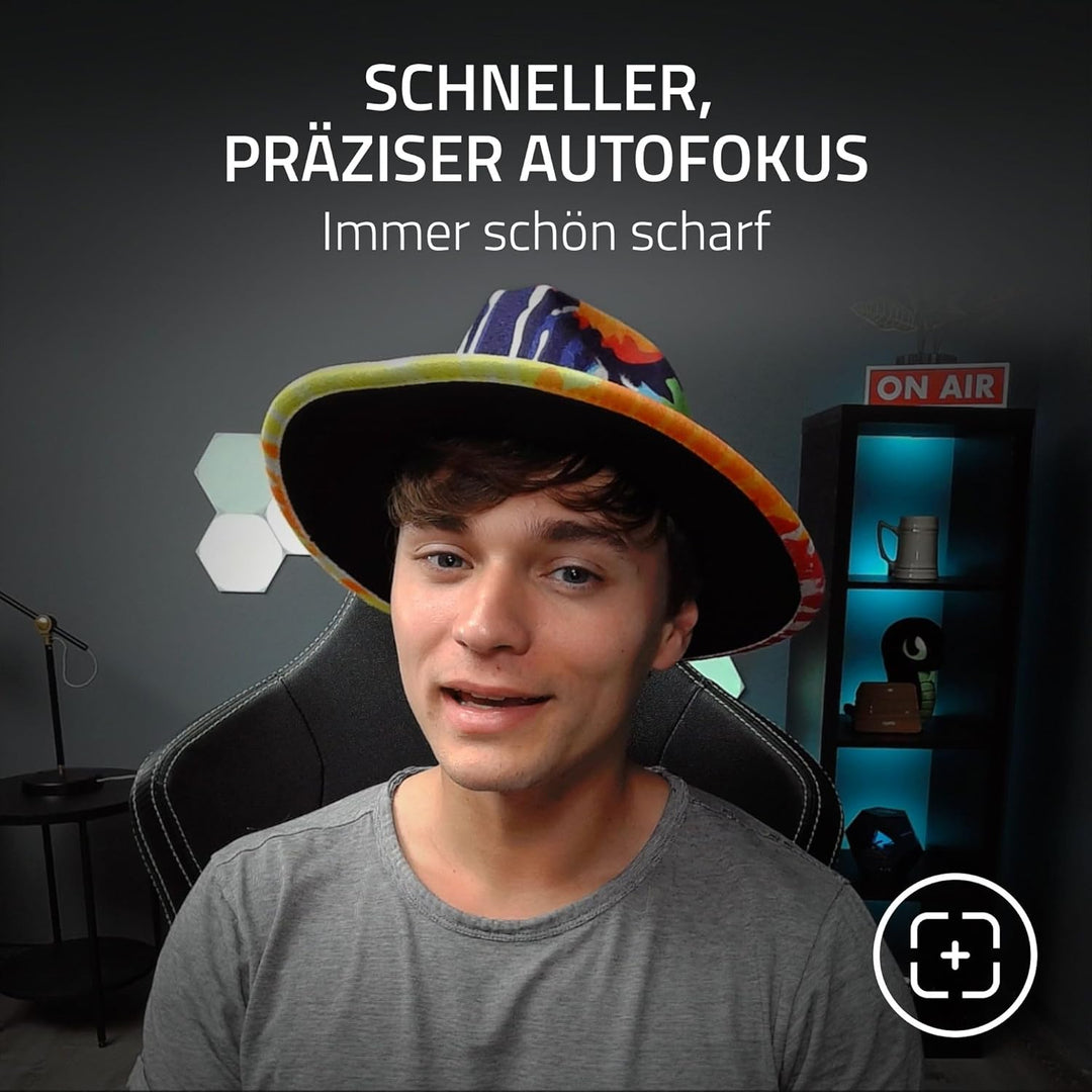 Razer Kiyo - Streaming-Kamera mit Ring-Beleuchtung (USB Webcam, HD-Video 720p, 60 FPS, kompatibel mi