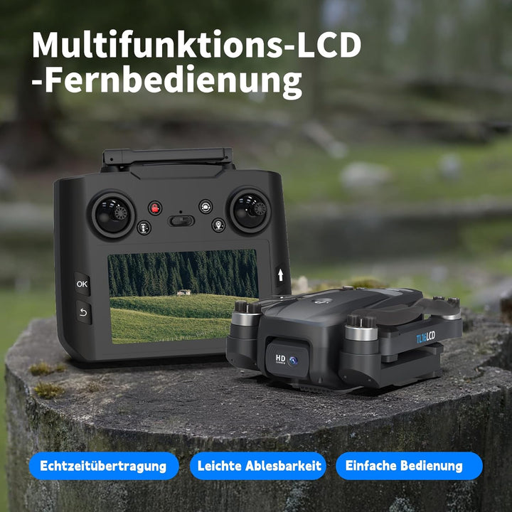 TL16LCD Drohne mit Kamera 4K, FPV Drohne mit LCD Fernbedienung für Anfänger Automatische Rückkehr Fo
