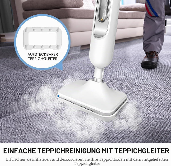 2 in 1 Dampfreiniger/Dampfbesen 3000W Multifunktions Reiniger Dampf Mop für Tiefenreinigung Böden Ha