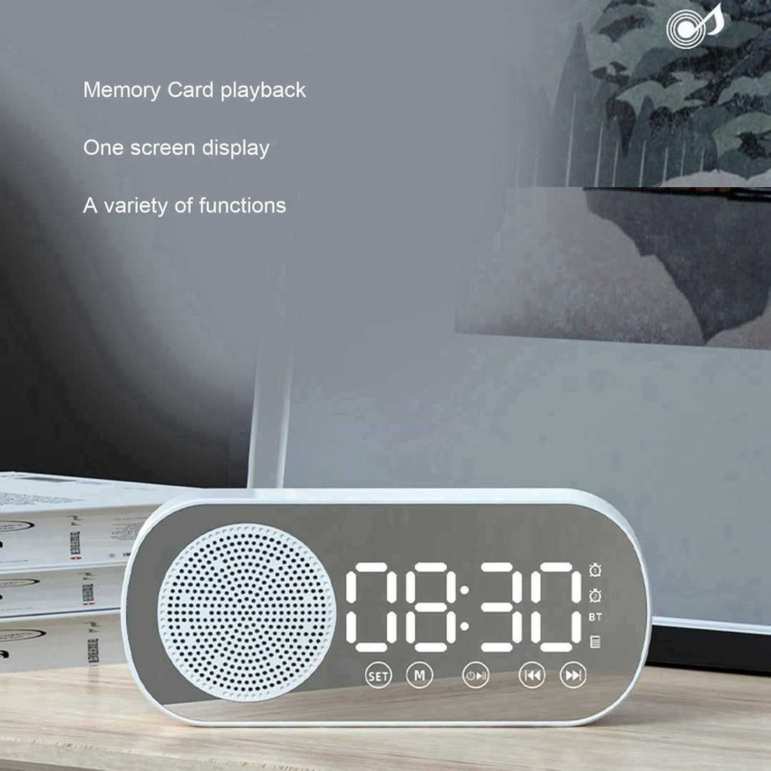Fockety Digitaler Wecker, HiFi-FM-Radio, Wiederaufladbarer USB-Bluetooth 5.0-Lautsprecher, Kleine Uh
