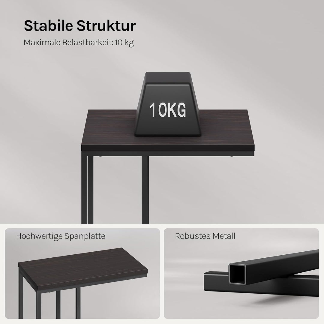WOLTU Beistelltisch 2er Set, Kaffeetisch Couchtisch Sofatisch Nachttisch Betttisch Laptoptisch, Gest