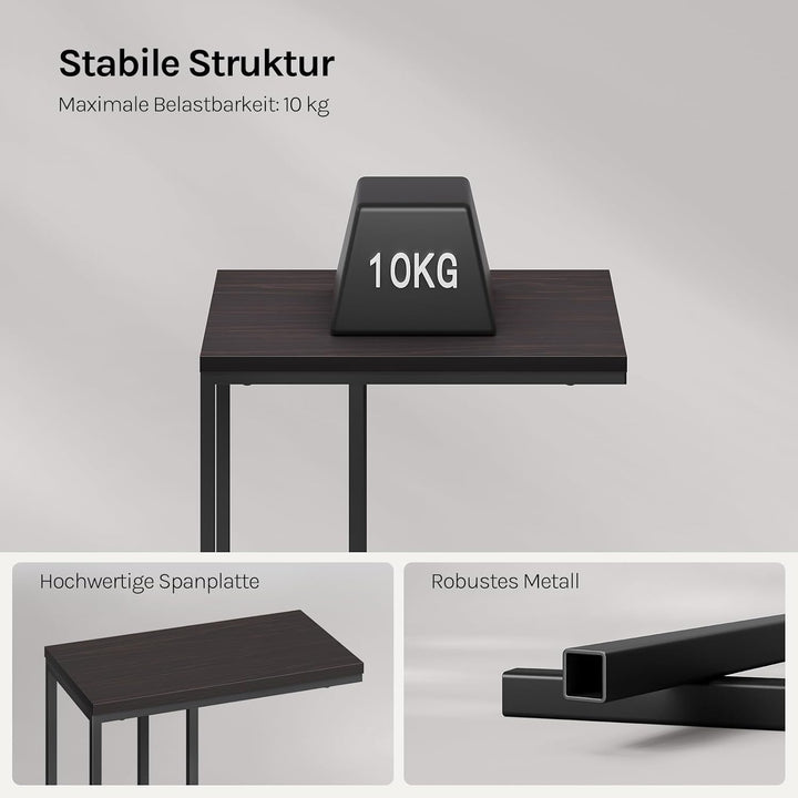 WOLTU Beistelltisch 2er Set, Kaffeetisch Couchtisch Sofatisch Nachttisch Betttisch Laptoptisch, Gest