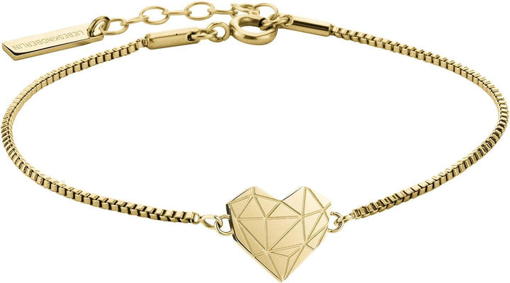 LIEBESKIND BERLIN Damen-Collier Edelstahl, Bundle mit Armband Herz 20 cm