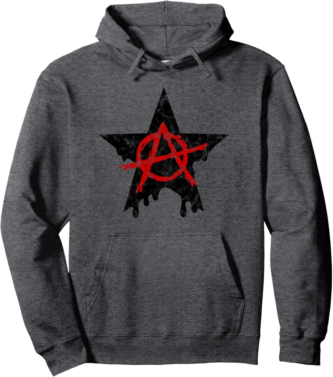 Anarchie, Stern, A, Rot Schwarz, Pirat, Rebellen, Punk, Anti, Links Pullover Hoodie