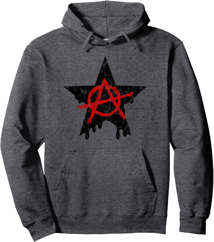 Anarchie, Stern, A, Rot Schwarz, Pirat, Rebellen, Punk, Anti, Links Pullover Hoodie