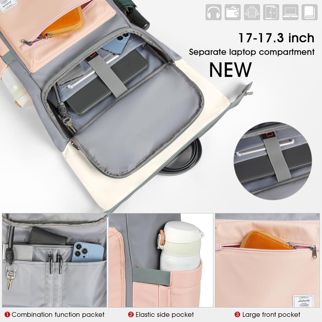 Lubardy Rolltop Rucksack Herren Damen Wasserdicht Rucksack Herren Laptop Rucksack 17,3 zoll Schulruc