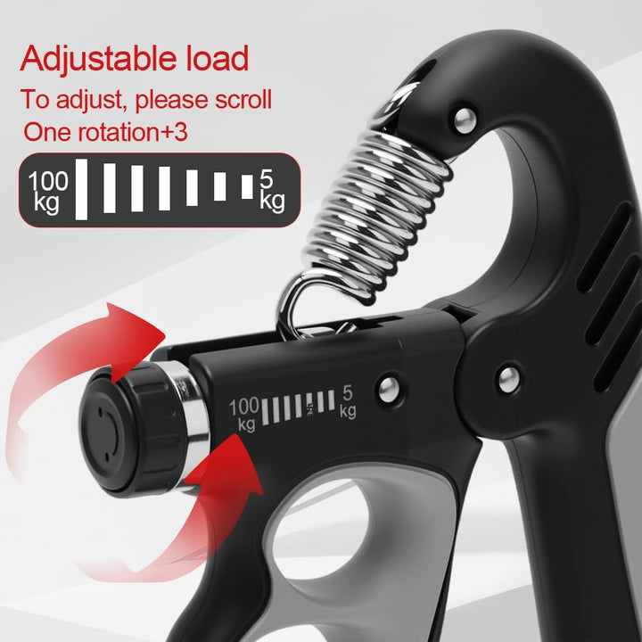 2 Stück Griffkraft Trainer, 5-100kg Handgriff Trainer, Verstellbare Unterarm Trainingsgerät, Finger