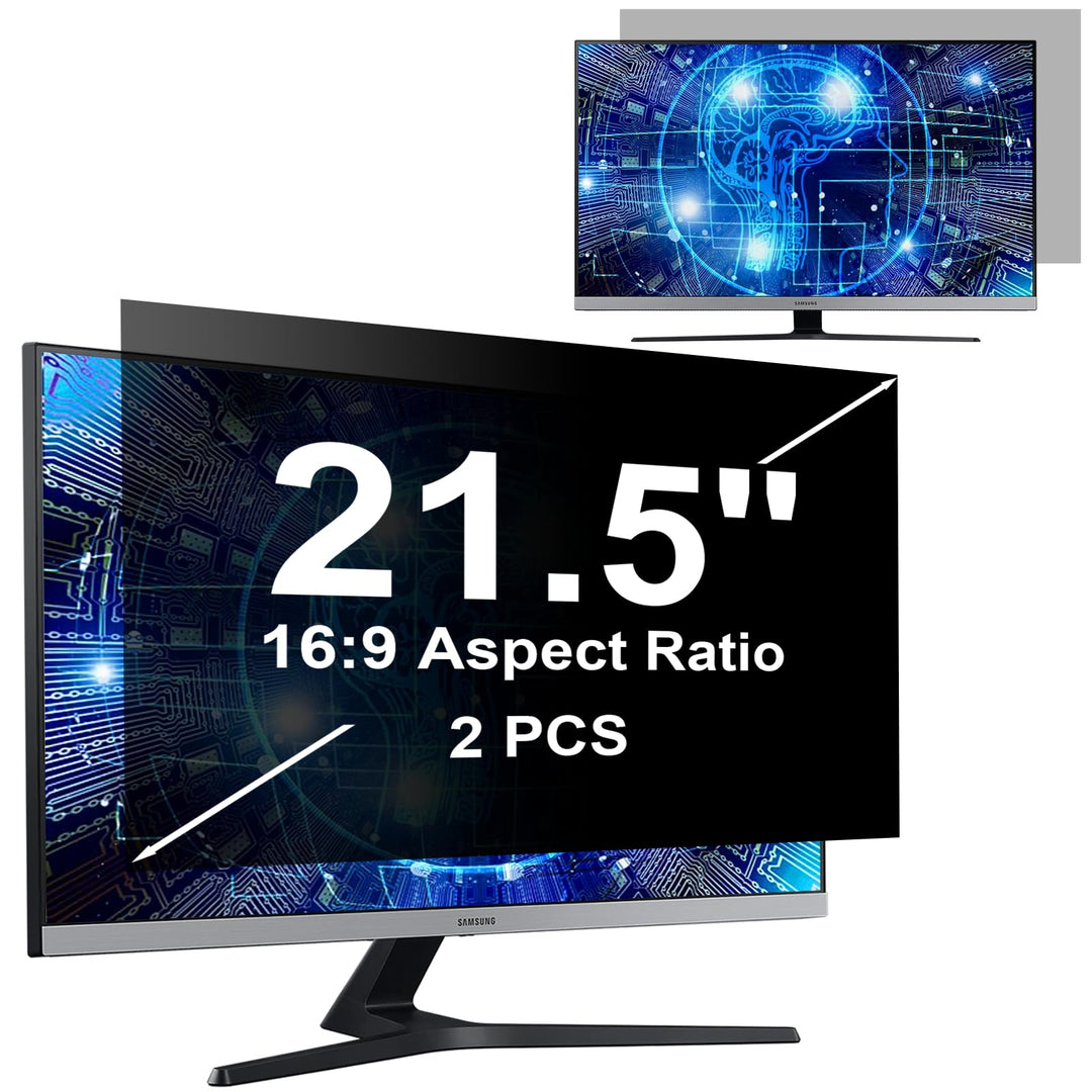 2 Stück 21.5 Zoll Sichtschutz für Computer Monitor Blickschutzfilter 16:9, Anti-Blaulichtfilter Blen