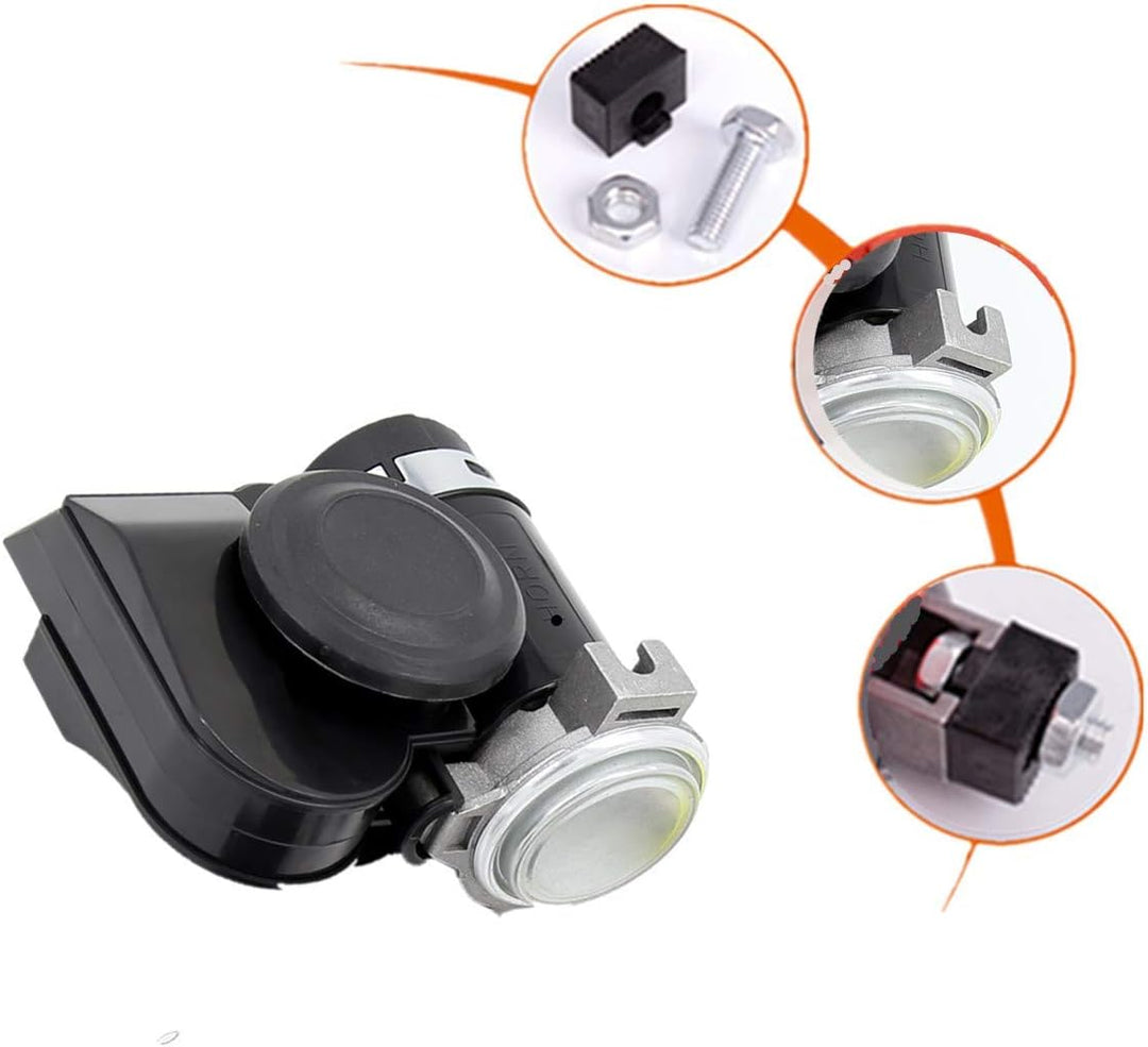 YIYIDA Auto air horn 135DB dual trompete super laute schnecke elektrische pumpe sirene, chrom zink a