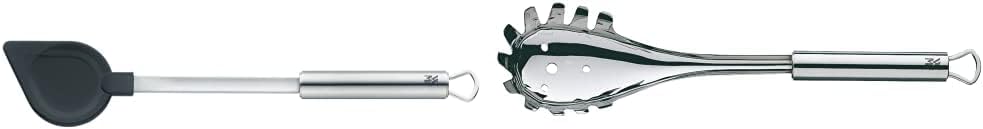 WMF Profi Plus Kochlöffel 32 cm, Cromargan Edelstahl teilmattiert & Profi Plus Spaghettilöffel 32 cm
