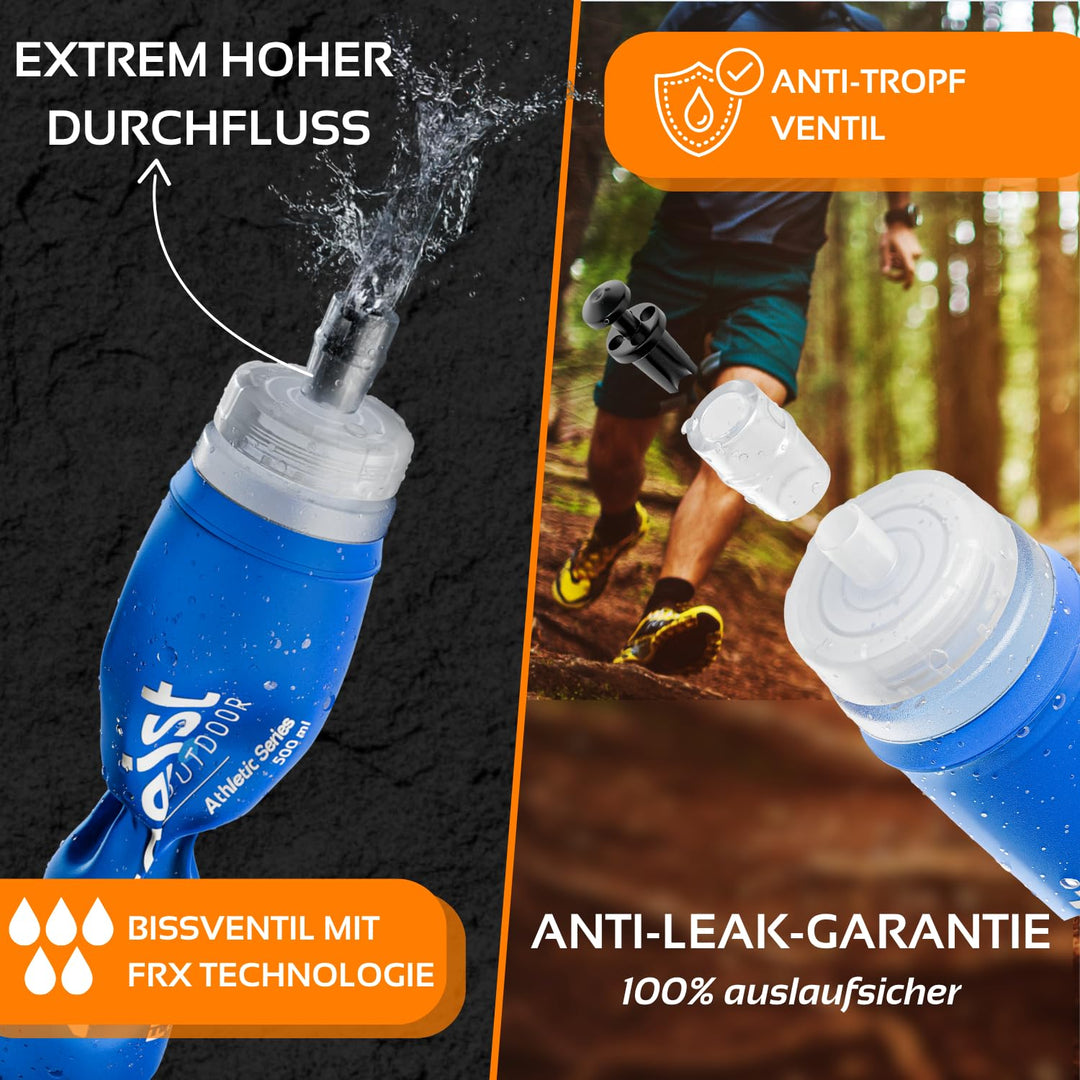 Soft Flask 500 ml FRX Pro (2er Set) Laufflasche TPU, BPA-frei, Faltflasche, faltbare Trinkflasche fü