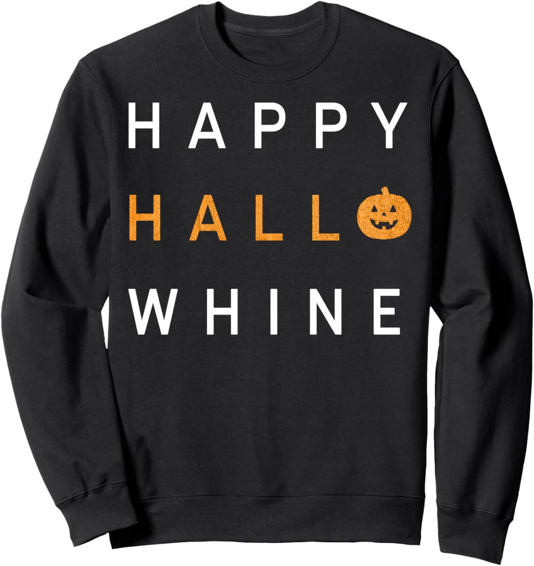 Trendy Halloween Happy Hallo-Whine Sweatshirt