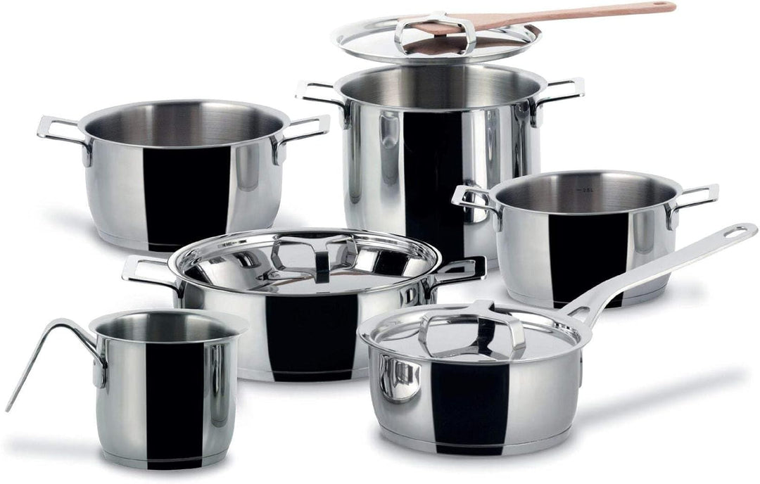 Alessi Pots&Pans, Topf (AJM100/20), (AJM101/16), Kasserolle mit Zwei Griffen (AJM101/20), Milchkocht