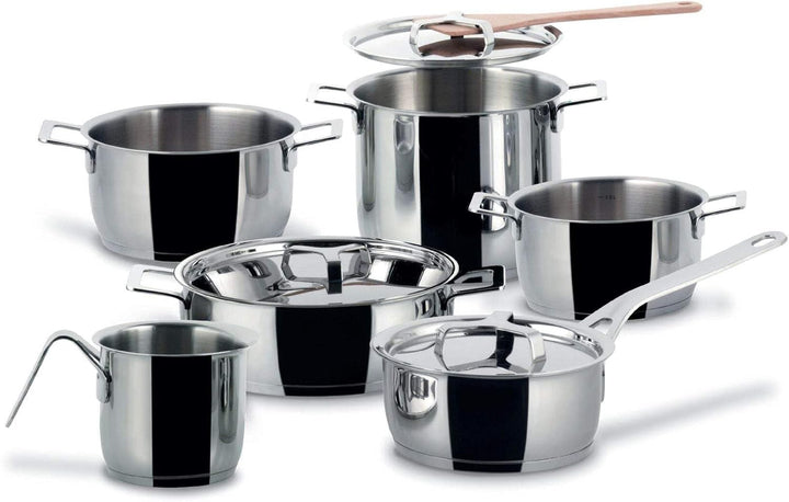 Alessi Pots&Pans, Topf (AJM100/20), (AJM101/16), Kasserolle mit Zwei Griffen (AJM101/20), Milchkocht