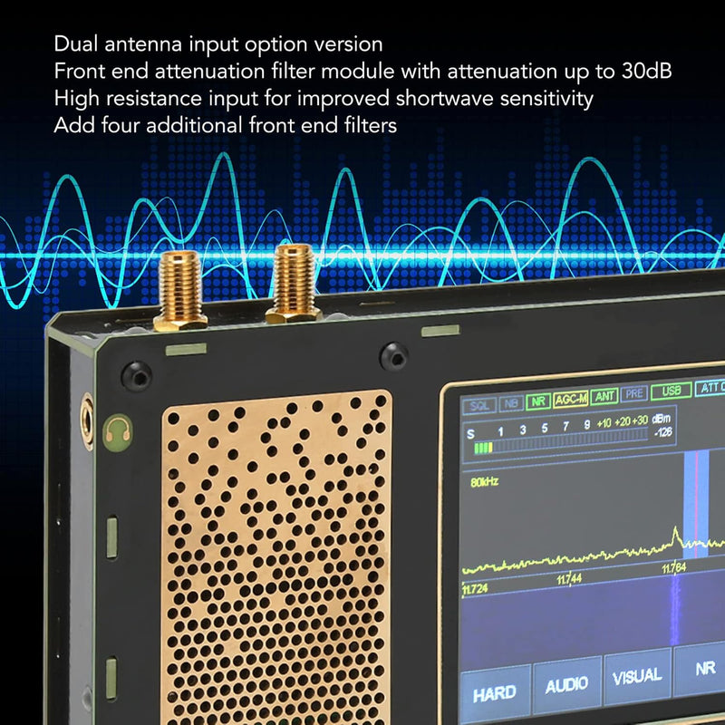 50 kHz-2 GHz SDR-Empfänger Malahit SDR-Empfänger, 3,5-Zoll-Touchscreen, 3600-mAh-Akku, AM SSB NFM WF